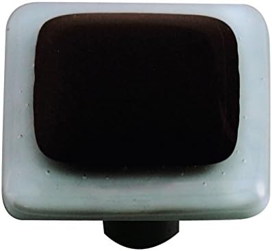 Aquila Art Glass HK5055-KA Border Collection Alum Post Knob, Powder Blue and Black