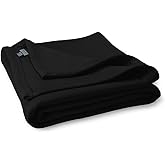 MV Sport Lightweight Sweatshirt Blanket Throw � Warm & Cozy, Breathable Oversized Fleece Knit, Couch, Bed, Travel, Cold Nights, and Outdoors � Soft Light Weight Blanket 54"" x 84"" Black