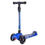 New Olym Kids Scooters 3 Wheel for Girls&Big Boys Toddlers, 4 Adjustable Height Flashing Wheels Scooter with Extra Wide Deck Safety Brake|Foldable System Ride Scooter for Children Ages 6-12