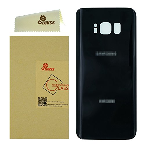LUVSS New Rear Glass for [Samsung Galaxy S8 Plus] G955 (All Carriers) Back Glass Panel Battery Door Cover Housing Replacement [NOT for S8] (Black)