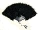 SACASUSA (TM) Large Red and Black Feather Hand Fan for costume, party, halloween