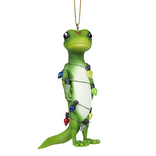 GEICO Gecko Tangled in Lights Christmas Holiday Ornament