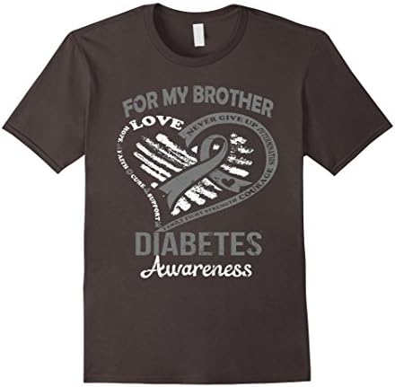 Mens For my brother Diabetes awareness t shirt XL Asphalt