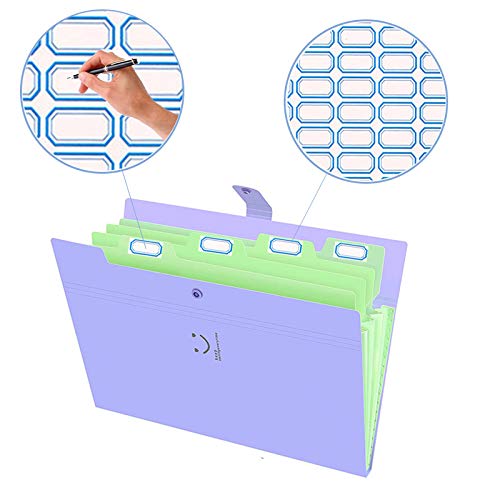 image for HmiL-U Expanding File Folder 5 Pockets A4 Letter Size Expandable File 