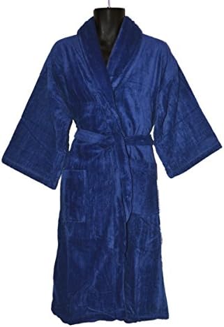 Royal Comfort Luxurious Bath Robes Shawl By 100% Cotton 3.5 Lb Full Length Bathrobe (Caribbean blue)