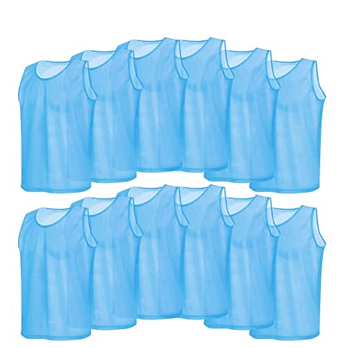 Football Training Vest, 12 Pcs Fast Dry Breathable Team Practice Jerseys for Soccer Basketball Volleyball Adult Unisex Sports Competition Games