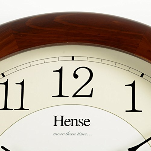 image for HENSE 13-inch Wood Wall Clock Decorative for Living Room Modern Clock 