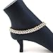Duel on Jewel Royale Ethnic Indian Bollywood Rajwada Antique Gold Payal Anklet Pair with White Stones