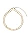 Boosic Double Layer Sequins & Chevron Choker Necklace for Women Gold Tone