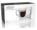 Set Of 2 Mugs, Strong Double Walled Insulated drinking glasses with handle, 10 oz Glass Coffee Cups Dishwasher. Microwave, freezer with NO RISK. Jecobi.