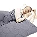 DREAMFLYLIFE Weighted Blanket,Cool Heavy Blanket for Child,Adult | 300TC 100% Cotton with Class Beads (Dark Grey,WB-48x72-15lb)