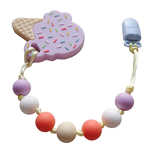 Pacifier for Baby- Funny Pacifiers + Ice Cream Teether-Best Pacifiers, The Pacifier for Christmas and Holloween (Purple)