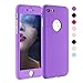 iPhone 6 Plus Case - GreenElec [Ultra-thin] 360 All Round Protective - Hard Hybrid Plastic Slim Cover Case with [Tempered Glass Screen Protector] for iPhone 6 Plus / iPhone 6S Plus (Purple)