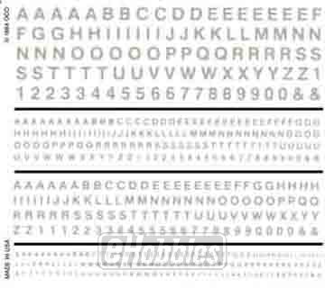 Woodland Scenics Dry Transfer Decals Railroad Gothic Letters White