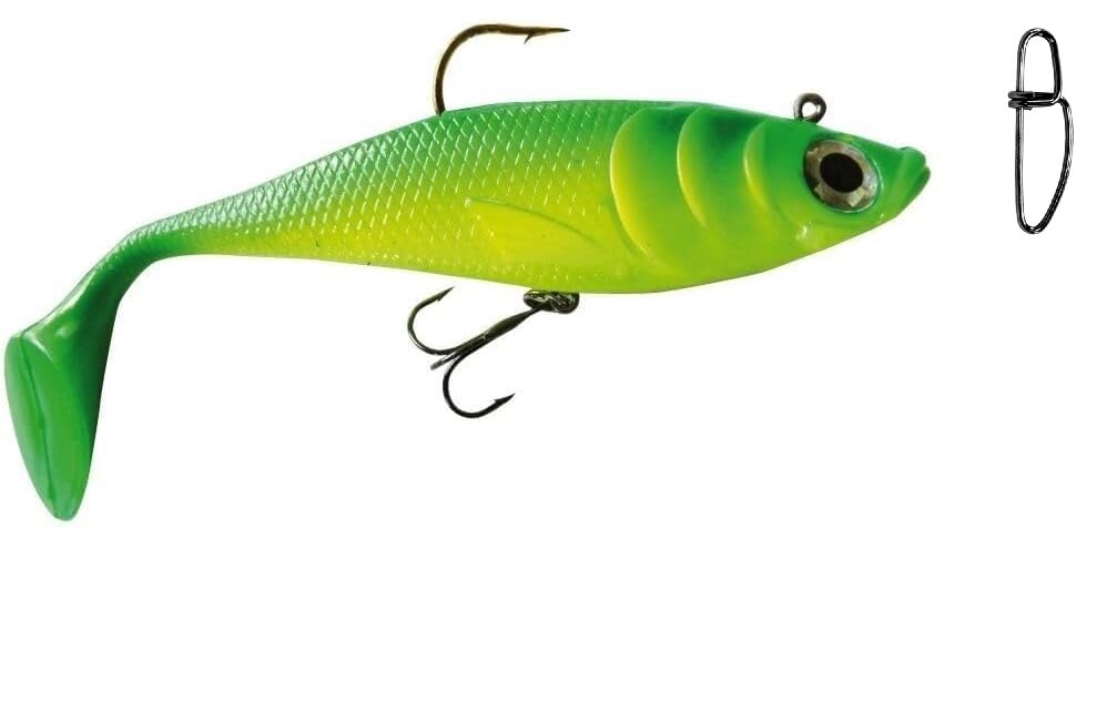 Behr Big Bait 20 cm 105 g Rubber Fish Lure Set of 5, Pike, Catfish, Cod + Free Snap