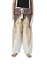 Lannaclothesdesign Women's Peacock Pants Drawstring Tassel Thai Boho Pants Regular White