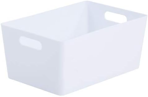 Wham Bam4.02 Ice White Plastic Studio Storage Baskets Office Home & Kitchen Tidy Organiser 25.5 x 17 x 11cm (1 Basket)