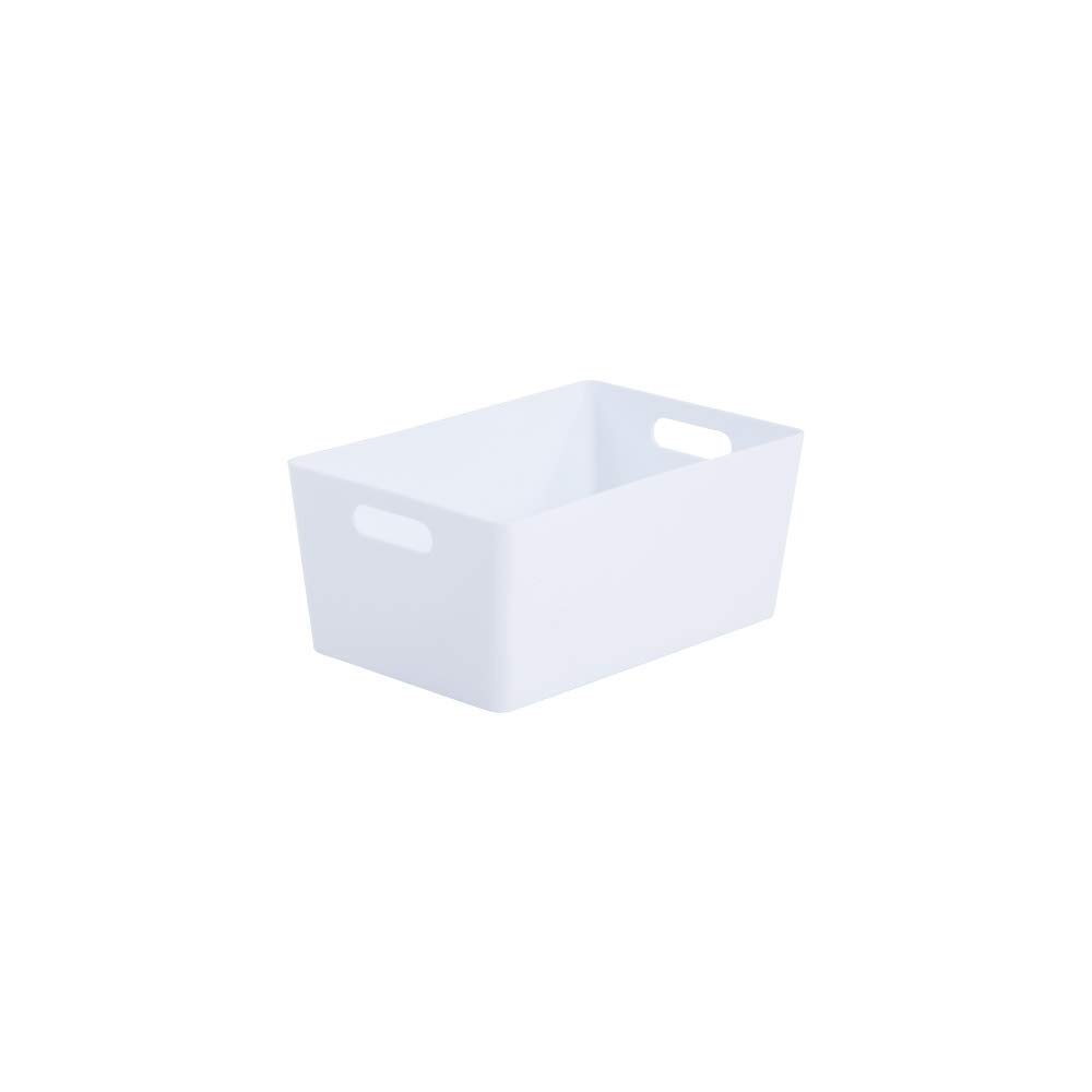 Wham Bam4.02 Ice White Plastic Studio Storage Baskets Office Home & Kitchen Tidy Organiser 25.5 x 17 x 11cm (1 Basket)