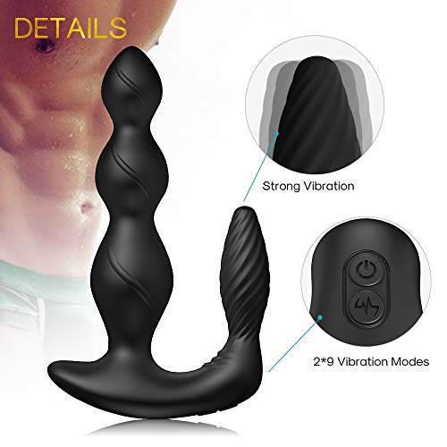 B&G Anal Vibrator Prostate Massager with Three Motors & 24 Vibrations, Butt Plug G spot Vibrator, Anal Sex Toys for Men Women Couples, Remote Control Rechargeable