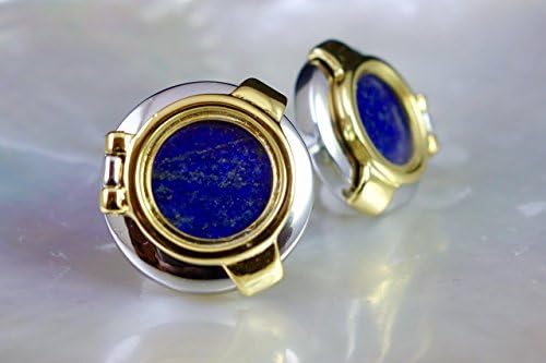 Genuine Lapis Lazuli Cufflinks, Nautical Blue Steampunk Cufflinks, Mens Cufflinks Unique Cufflinks Birthday Wedding Anniversary Gift for Him
