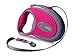 BonaFido Pet Retractable Leash with Waste Bag Holder 2 eGuides One Button Brake and Lock Safety System - 16 Feet No Burn Lead for Pets up to 44 lbs - Pink