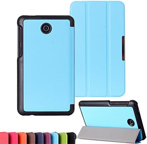 Asus Memo Pad 7 ME375CL Case, Vistore Multi-Angle Stand PU Leather Tablet Case with Auto Sleep/Wake Function(Light Blue)