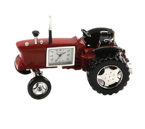 Miniature Novelty Clocks - Collectable Small Clock. Red & Black Tractor