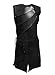 COSFLY Mens Unisex Mid-Long Renaissance Medieval Victorian Waistcoat Vest Costume Split Stage Suit (Black, Large)