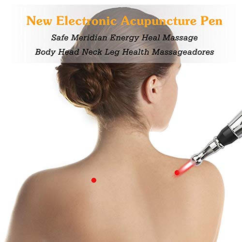 Electronic Acupuncture Pen with 3 Massage Heads, Massage Gel Function Meridian Energy Pain Therapy Relief, Beauty Treatment, Latorice