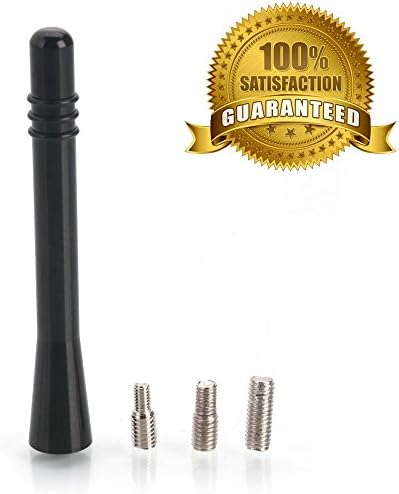 56038725AC Aluminum Short Power Antenna Replacement Mast 4-Inch Black for 2011 2012 2013 2014 2015 2016 Ram 1500/2010 2009 Dodge Ram 1500 Pickup