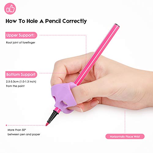 BEINOUS Elephant Pencil Grips for Kids Handwriting, Universal Writing-Aid Trainer Grippers for Children and Preschool, Posture Correction Tools for Righties and Lefties, 3PCS, Specified Colors
