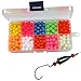 QualyQualy Fishing Beads Assorted, Plastic Glass Fishing Beads Red Yellow Mix Color Luminous Glow Fishing Beads 4mm 6mm 6.5mm 8mm 10mm 12mm