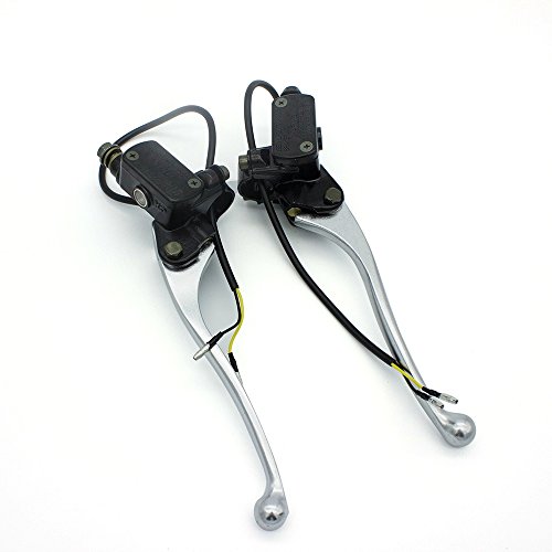 FXCNC Racing Billet 7/8" Universal Motorcycle Double Hydraulic Clutch Brake Levers Master Cylinder Reservoir Fit For Honda Yamaha Kawasaki Suzuki KTM 50cc-400cc Motocross Adjustable - Thumbnail 5