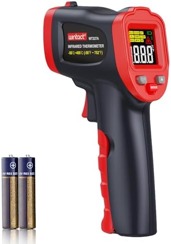 Wintact IR-Thermometer – -50 Bis 380 °C, 12:1, Mit Selbstkalibrierung, Max/Min, Für Berührungslose Messung – Nicht Für Personen