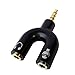 HTTX Headset Splitter Adapter, U Shape 3.5mm Y Splitter for Audio Stereo Headphone and MIC