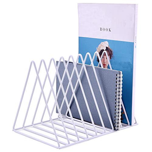 Moxita Triangle File Folder Racks and Magazine Holder, 9 Slot Metal
