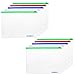 BCP 10pcs Clear Color Zip Up PVC A5 Paper Document File Bill Zipper Bag Pencil Pouch