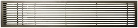 Architectural Grille 200063036 AG20 Series 6" x 30" Solid Aluminum Fixed Bar Supply/Return Air Vent Grille, Antique Bronze Finish with Left Door