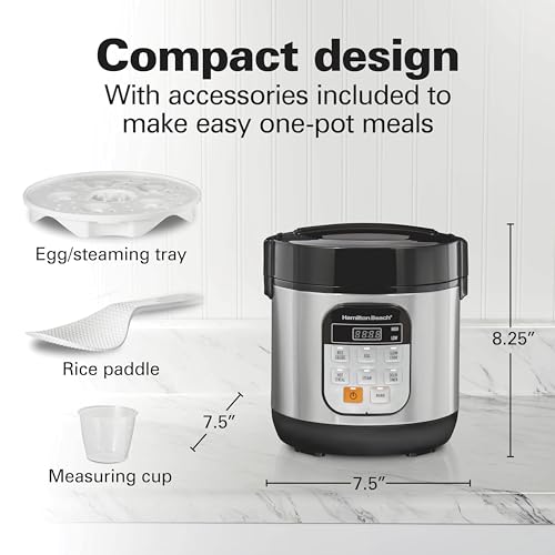Hamilton Beach Digital Programmable Rice Cooker & Food Steamer, with