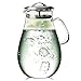 Artcome 65 Oz Large Heat Resistant Water Carafe with Stainless Steel Lid, Borosilicate Glass Beverage Pitcher with Lid