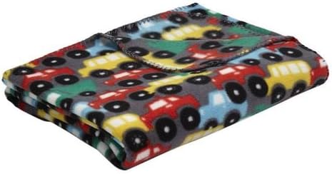 Cozy Printed Fleece Throw Blanket - Assorted Designs &amp; Colors (Cars Trucks &amp; Buses)