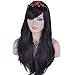 DAOTS Wig Long Heat Resistant Big Wavy Hair Women Cosplay Wig (black)