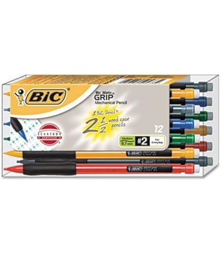 BIC Matic Grip Mechanical Pencil - Comfort Grip Writing Pencil For School & Office