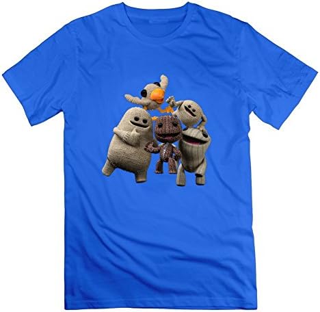Blue Littlebigplanet Regular Design Medium Organic Cotton Men Short Sleeves