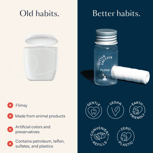 Better & Better Natural Floss Vegan, 100 PlantBased Waxed Dental