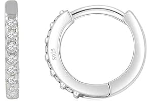 QLKILYR 925 Sterling Silver Hoop Earrings, Hypoallergenic Small U Hoop Earrings, Minimalist Huggie Earrings for Women Teen Girls Jewelry Gifts Silver/Gold