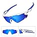 BATFOX Polarized Sports Sunglasses Glasses TAC Running Cycling Baseball Fishing Golf Softball Outdoor for Men Women Youth Interchangeable Lenses Tr90 Unbreakable Frame 100% UV Protection(Blue White)