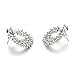 White Round Stud Earrings Olive Branch Leaf Shape Elegant Unique Fashion Jewelry H1545A