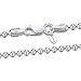 Amberta 925 Sterling Silver 2 mm Ball Chain Necklace Length 28