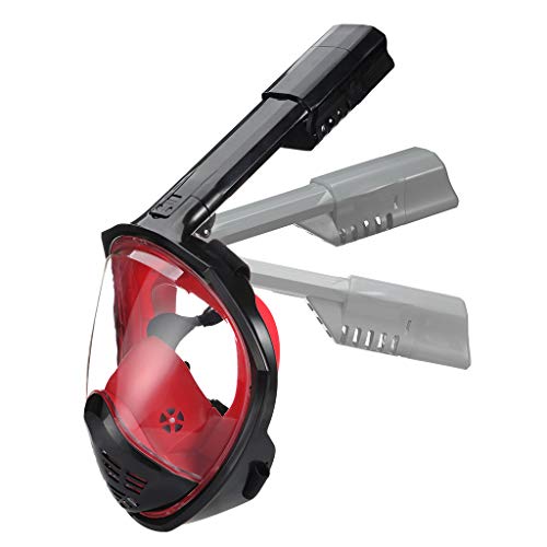 GmgodFull Face Snorkel Mask,Snorkeling Mask with Detachable Camera Mount, Seaview 180° Upgraded Dive Mask (Multicolor)